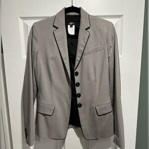 Gently used Philippe Adec women’s gray and black suit coat jacket blazer size 4